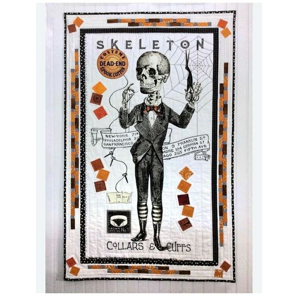 Halloween Skeleton Collars & Cuffs Costume Makers Ball Panel by J. Wecker Frisch - Picture 16 of 16